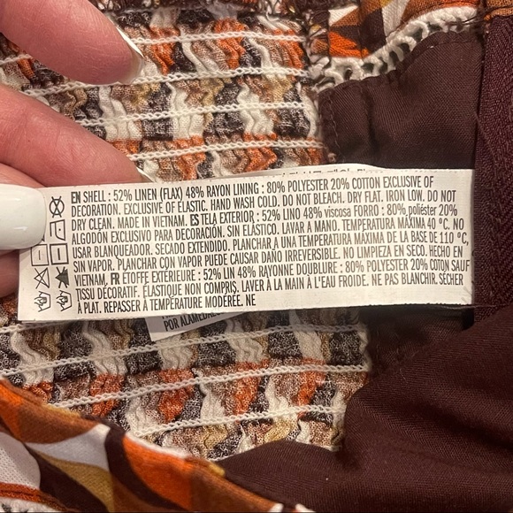 Forever21 Brown Aztec Sleeveless Thin Strap Cropped Tank Top Size Small - Picture 9 of 10